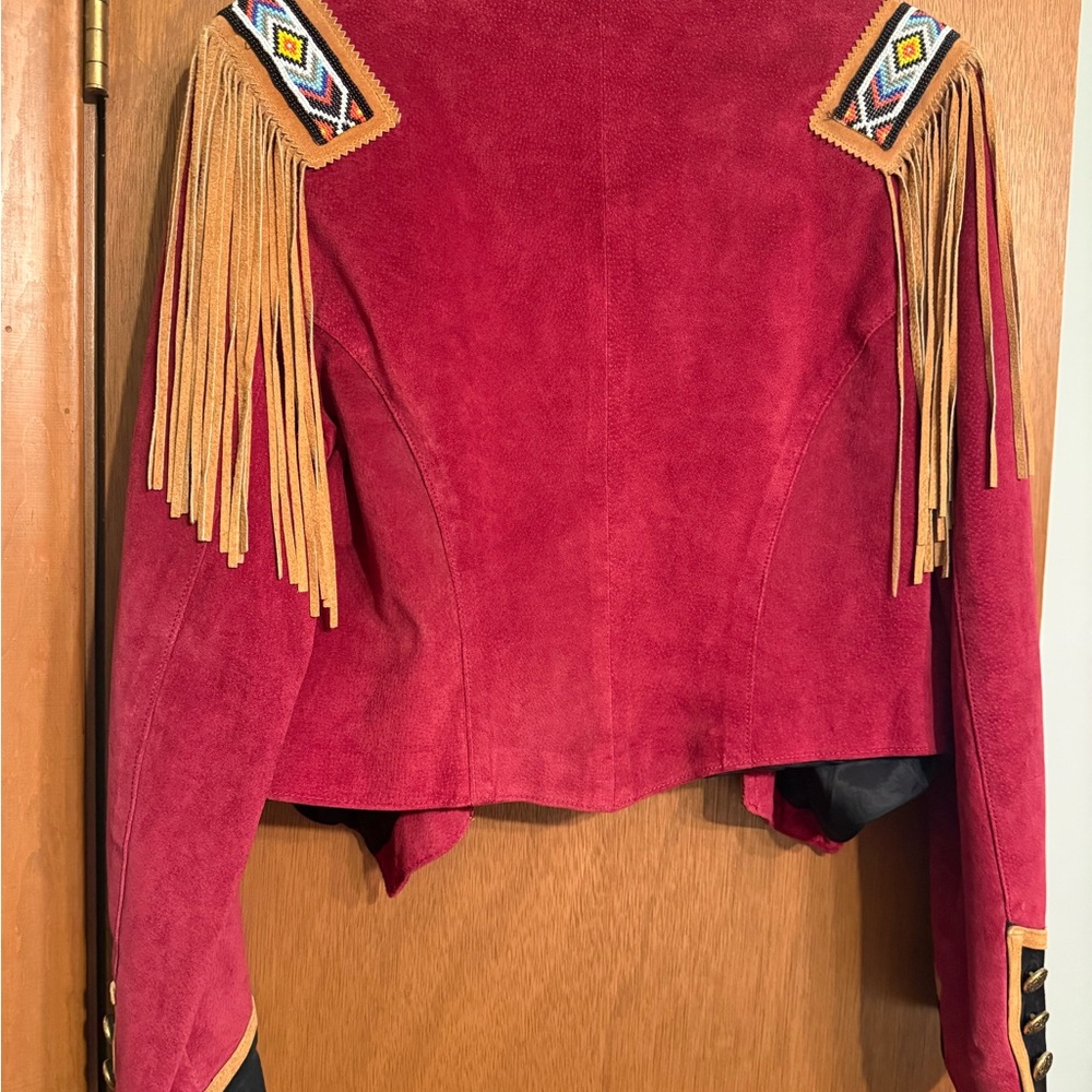 Women's Red Frontier Collection Leather Jacket - Picture 2 of 8
